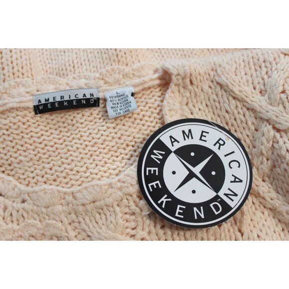 NWT Vintage 90s Chunky Knit Sweater Large Floral Embroidered Grandma Cottagecore - Picture 9 of 11